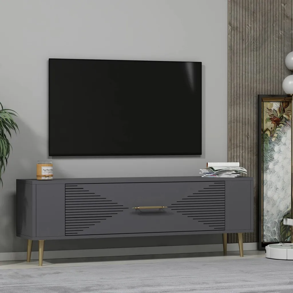 Komodë TV Skye Decor, Retrol1, antracit, ari - 2
