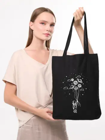 Torbë tote Zoozie Bags, e zezë, 35x40x8cm, 1436