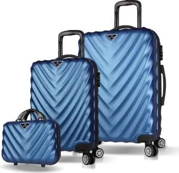 Set valixhesh (3 copë), ngjyrë kaltër e errët, Zoozie Bags, 7538