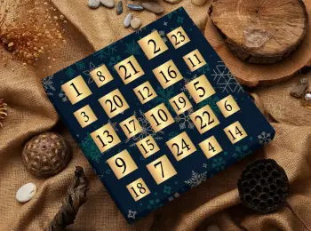 Kalendar advenit Elika Silver, përzierje charms, ngjyrë ari, set