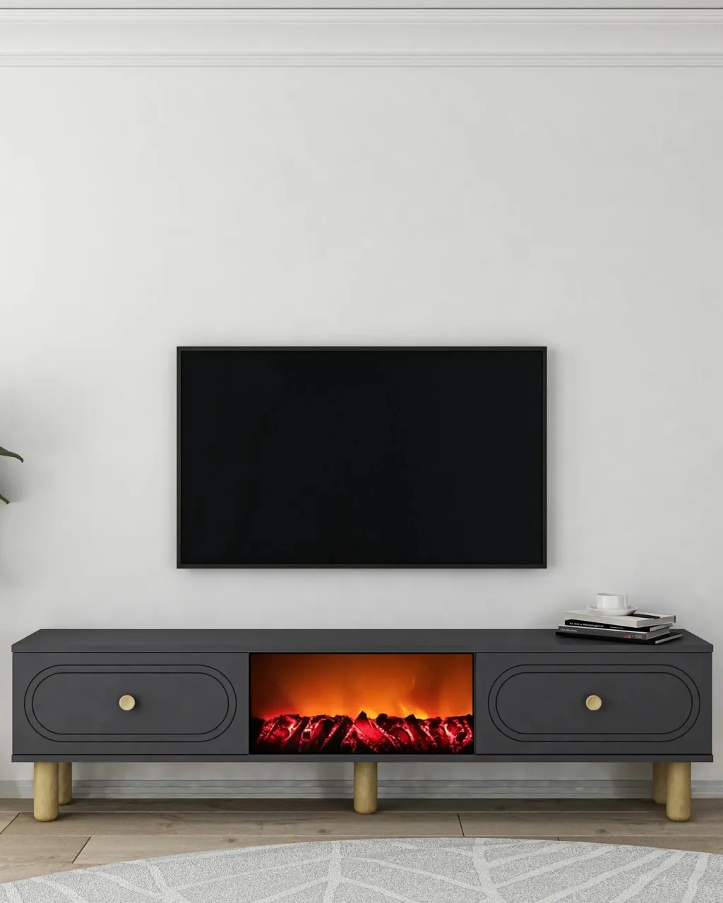 Komodë TV Skye Decor, oxhak Polen Bohem, antracit - 1