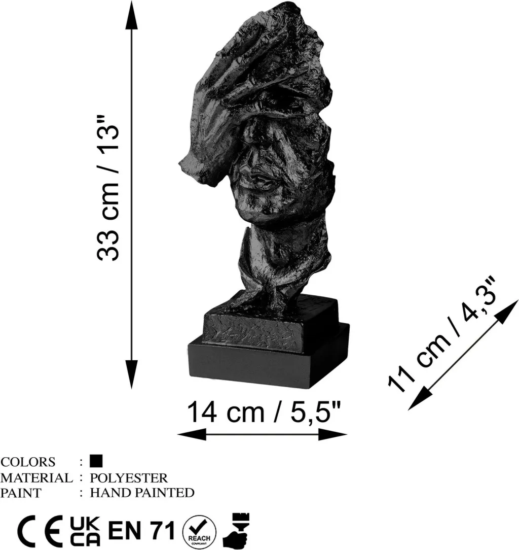 Objekt dekorativ Evila Originals, Yak-032-C, ngjyrë e zezë - 7