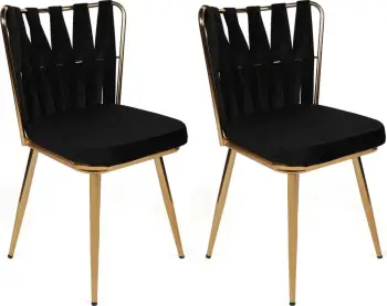 Set karrigesh (2 copë) Skye Decor, ngjyrë e zezë dhe ari, Kuşaklı-211 V2
