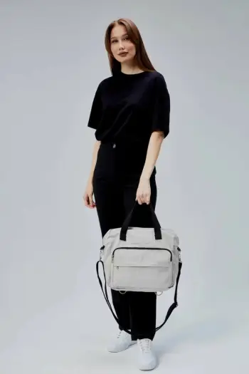Çantë tote Zoozie Bags, gri, 33x30x10cm
