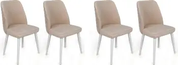 Set karrigash (4 copë), Skye Decor, Tutku-326 V4, krem dhe e bardhë