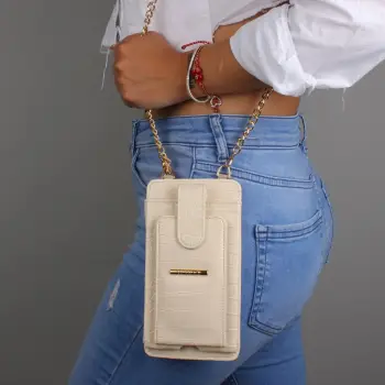 Portofol Zoozie Bags, 1180, lëkurë, me zinxhir, ngjyrë bezhë