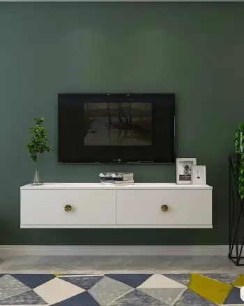 Komodë TV, ngjyrë e bardhë dhe ari, Skye Decor Zuzu 120