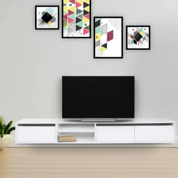 Konsolë TV Skye Decor, e bardhë, Dublin, 180x30x25cm