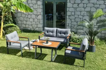 Set lounge për kopsht Skye Decor, Tivoli, antracit-gri