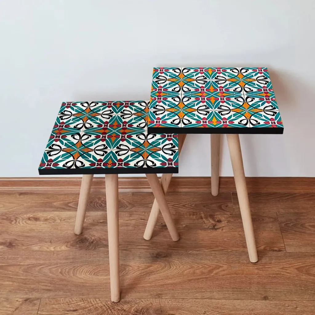 Set tavolinash ndihmëse, shumëngjyrëshe, Skye Decor, 2 copë, 2Shp512 - 1