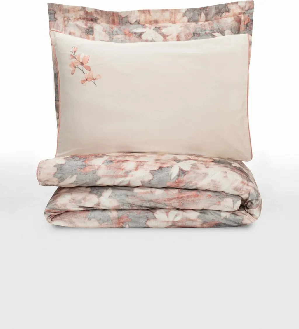 Set mbulesë për jorgan dopio satin Layana, rozë-gri - 3