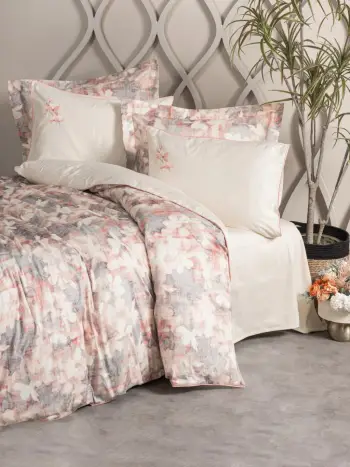 Set mbulesë për jorgan dopio satin Layana, rozë-gri