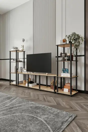 Komodë TV Skye Decor, e madhe, ngjyrë lisi