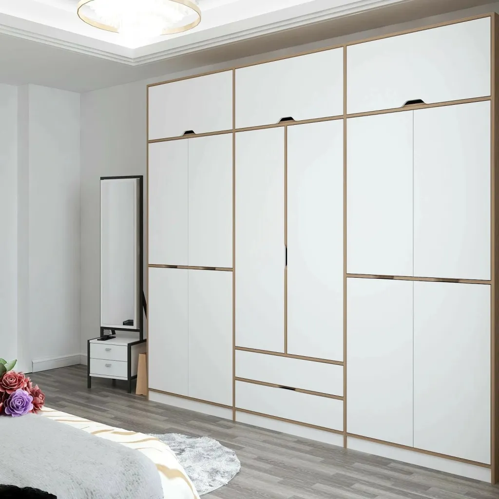 Dollap i madh për rroba, ngjyrë e bardhë dhe dore, Skye Decor Elina - 8914 - 3