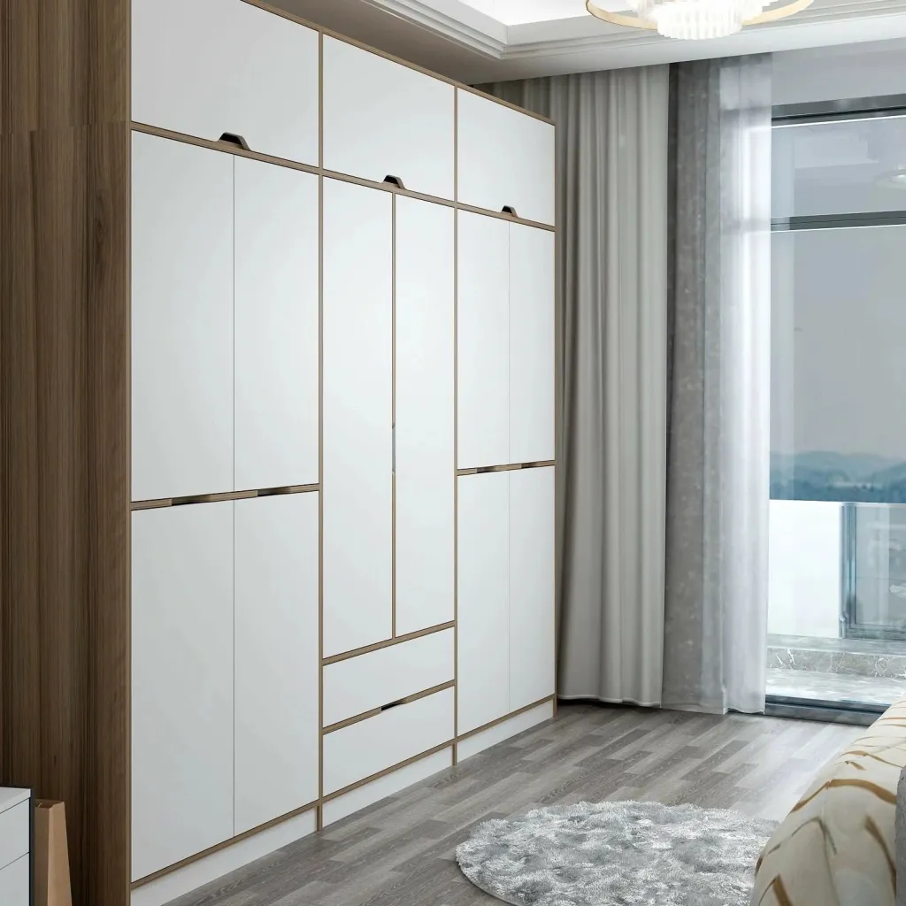 Dollap i madh për rroba, ngjyrë e bardhë dhe dore, Skye Decor Elina - 8914 - 4
