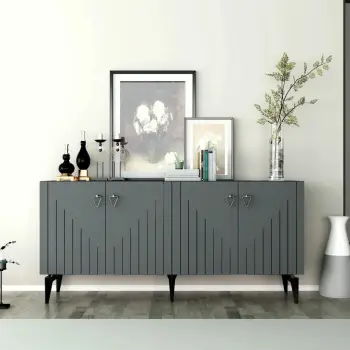 Konsolë Skye Decor, anthracite, argjend