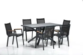 Tavolinë me karrige për terasë, 7 copë, Skye Decor, Sydney 1, shumëngjyrëshe