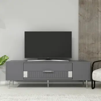 Komodë për TV Skye Decor, Dekolp4, antracit, argjend