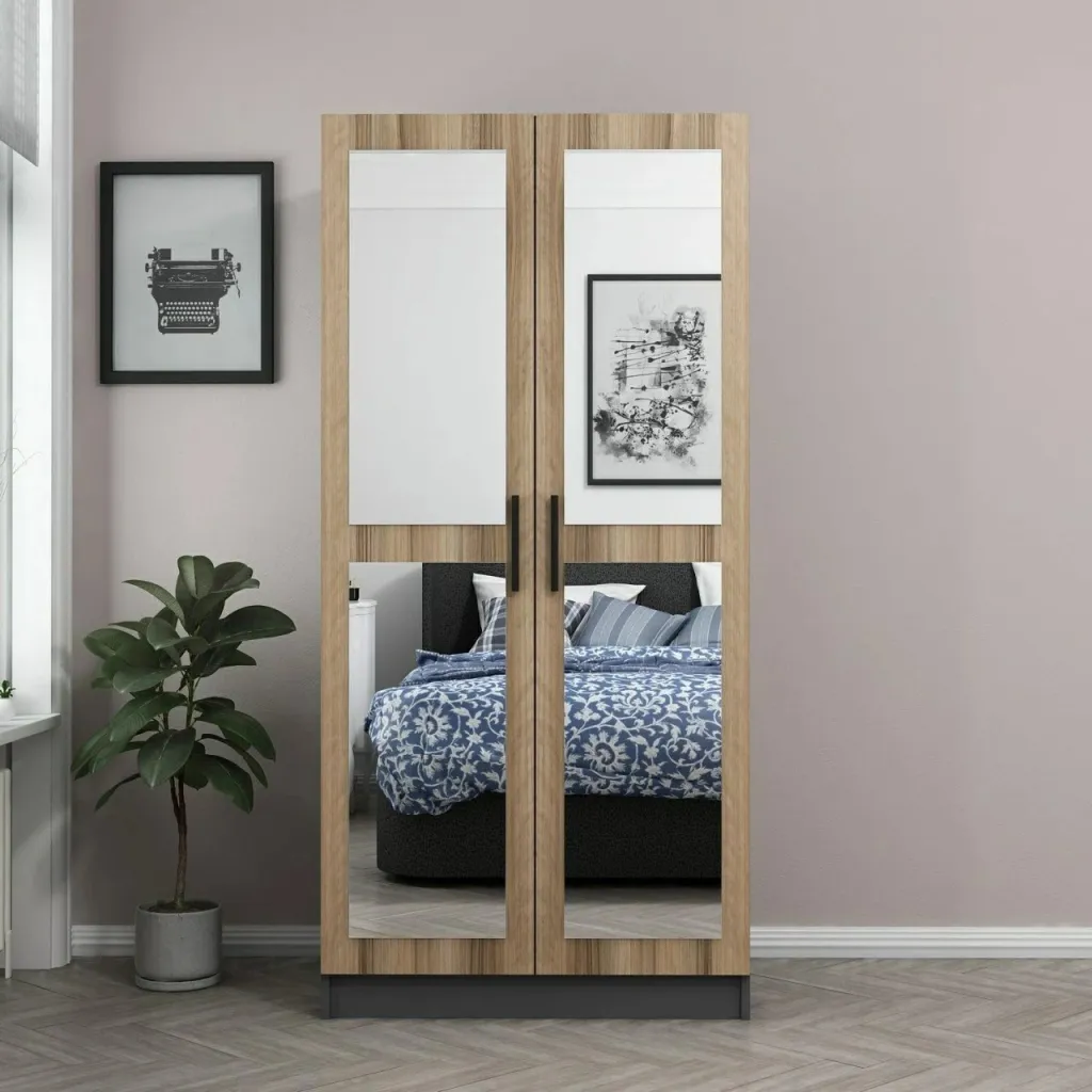 Dollap Skye Decor, pasqyrë Kale, anthracite dhe lis, 190cm - 2