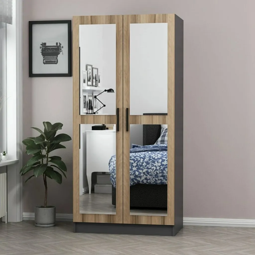 Dollap Skye Decor, pasqyrë Kale, anthracite dhe lis, 190cm - 3