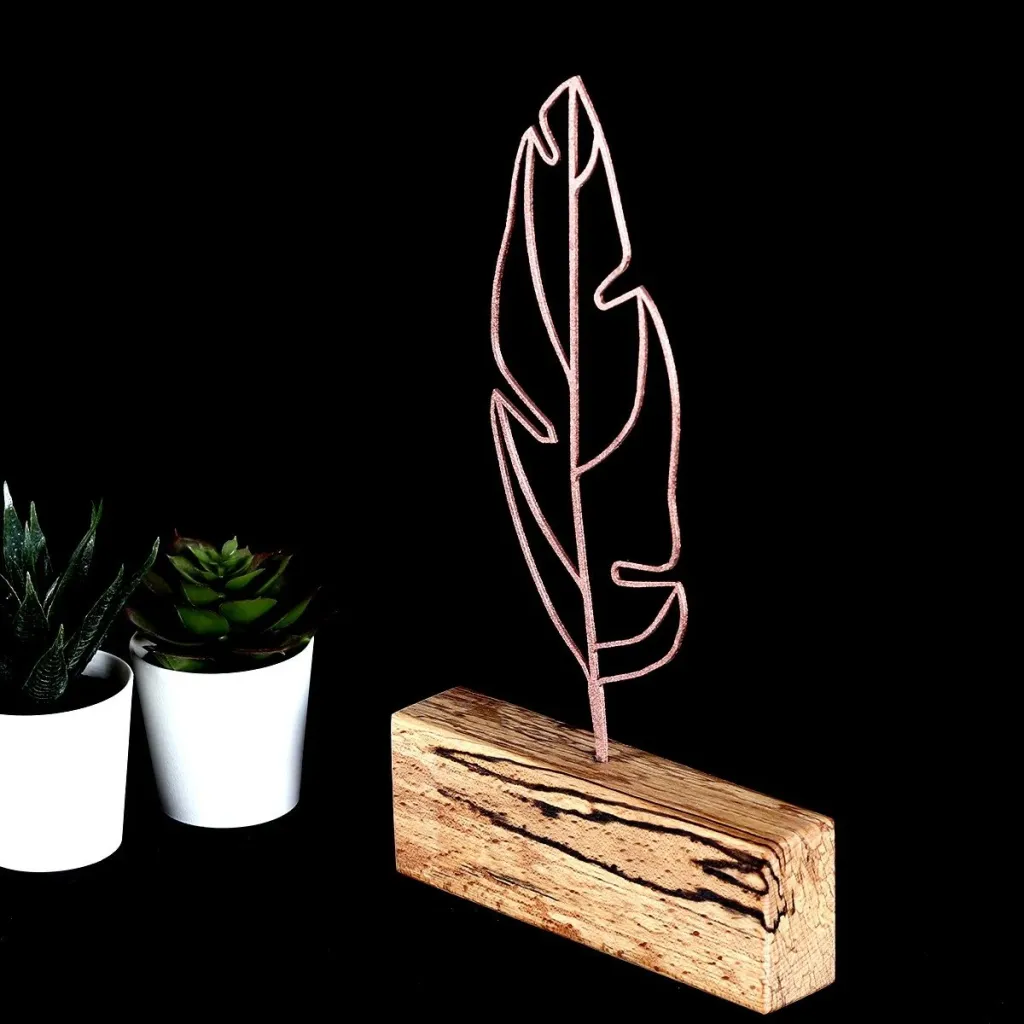 Objekt dekorativ Feather Mini, bronzi, Evila Originals - 3
