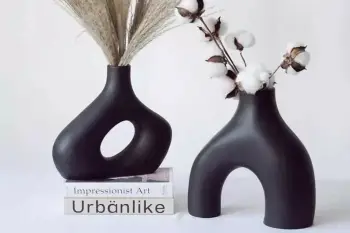 Set vazo dekorative, stil skandinav, ngjyrë e zezë, Evila Originals