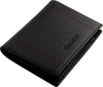 Portofol për burra, lëkurë origjinale, ngjyrë e zezë, Franklin, Zoozie Bags