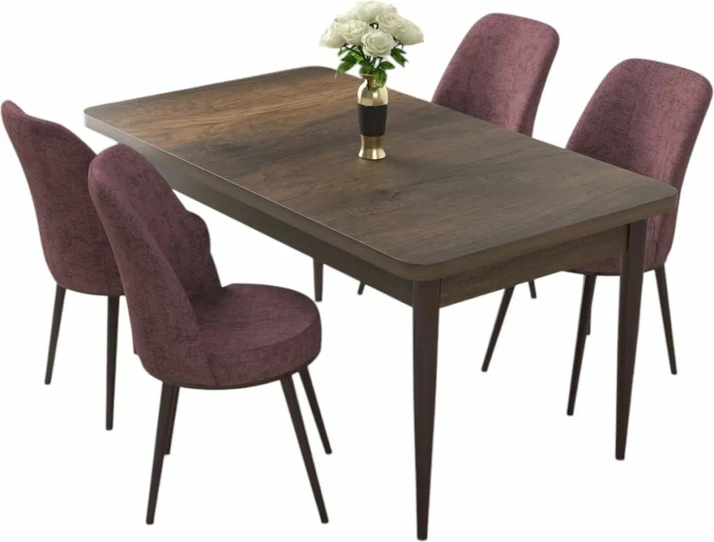 Tavolinë me karrige, 5 copë, Skye Decor, ngjyrë barok dhe dusty rose - 2