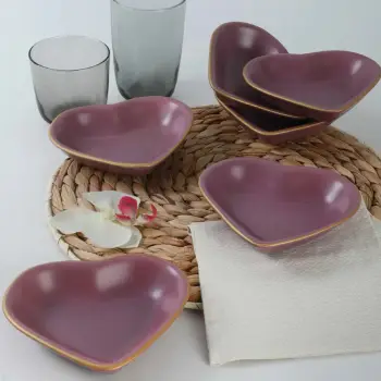 Set tasash për meze, 6 copë, ngjyrë vjollcë dhe ari, Hermia Concept, ST008406F990A841600MAYD200