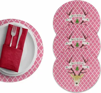 Set nënshtruesish tavoline Hermia Concept, shumëngjyrësh, 4 copë, 37cm