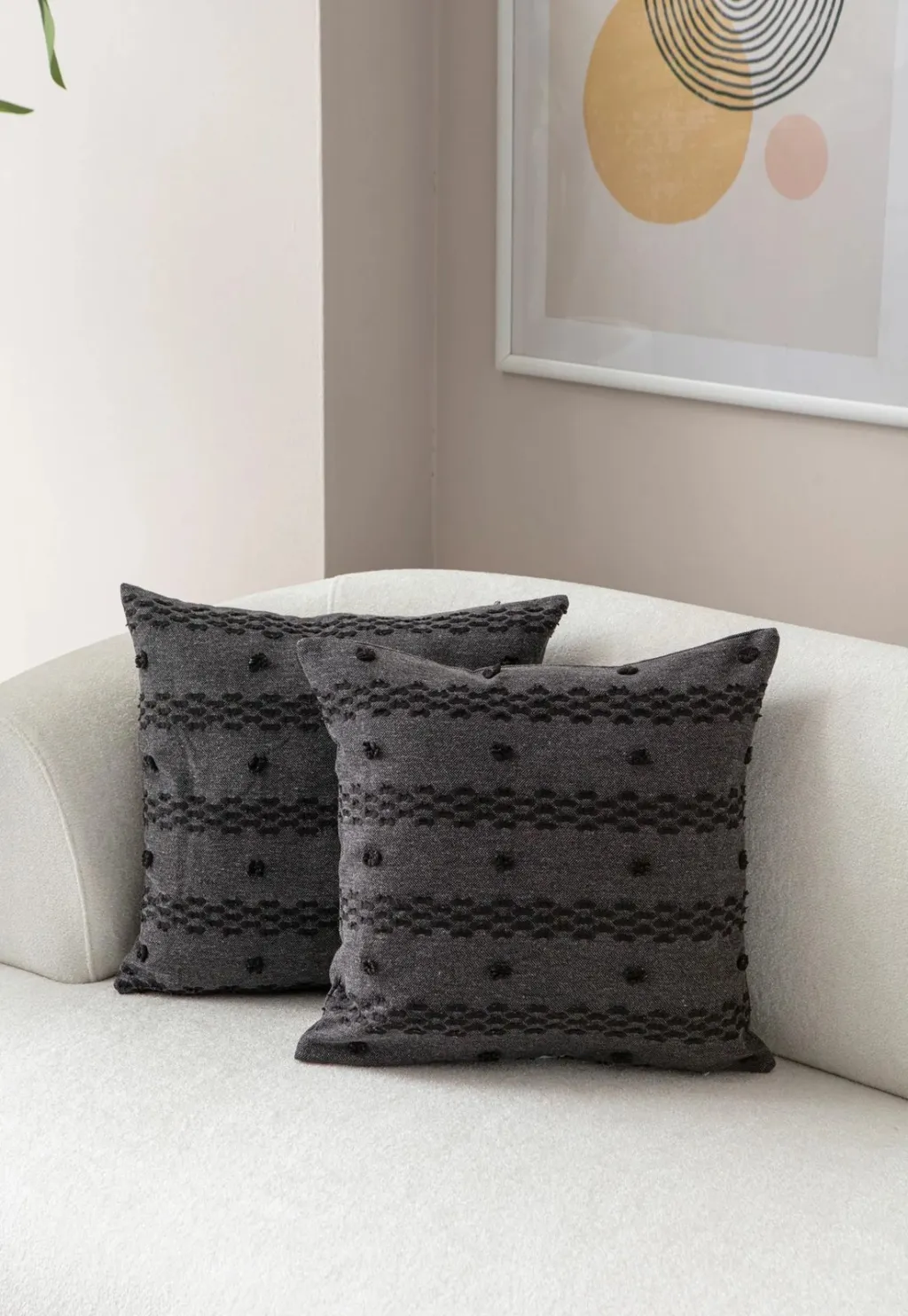 Set mbulesash për jastëk (2 copë), Evila Originals, Tuffet, e zezë v5 - 1