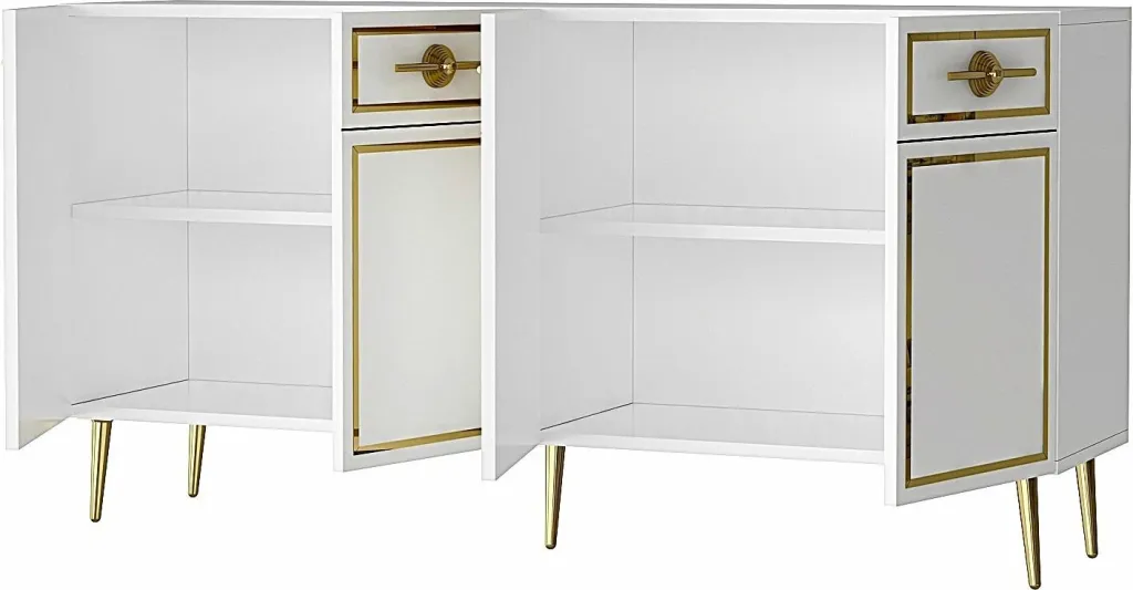 Konsol Skye Decor, Belly KB150, e bardhë dhe ari - 5