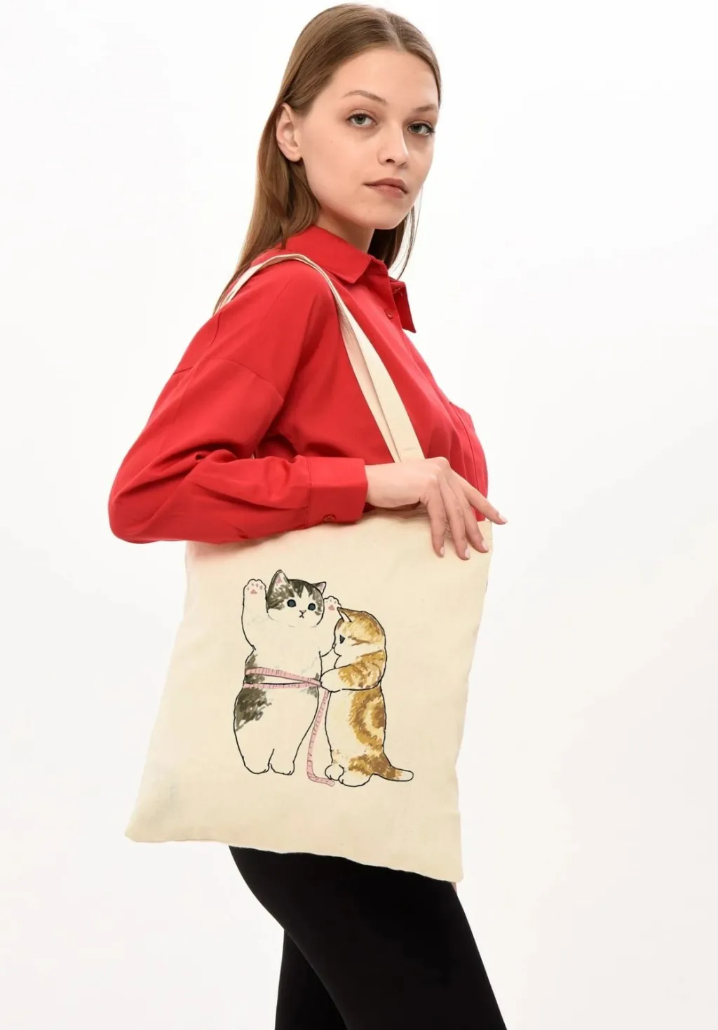 Çantë tote Zoozie Bags, krem, 35x40cm - 5