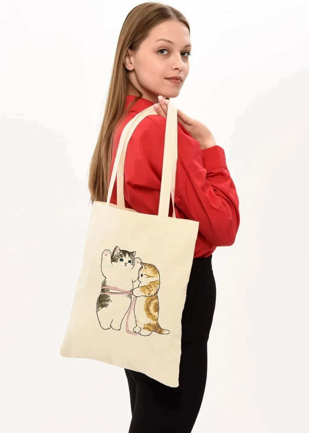 Çantë tote Zoozie Bags, krem, 35x40cm - 6