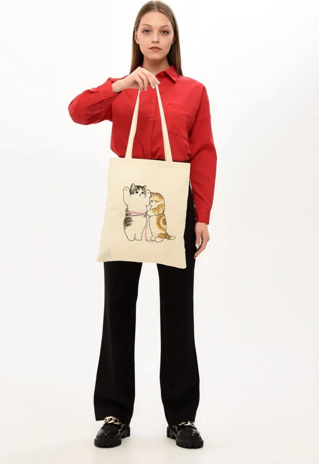 Çantë tote Zoozie Bags, krem, 35x40cm - 7