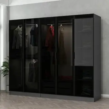 Dollap Skye Decor, anthracite e zi, 225x190x52cm