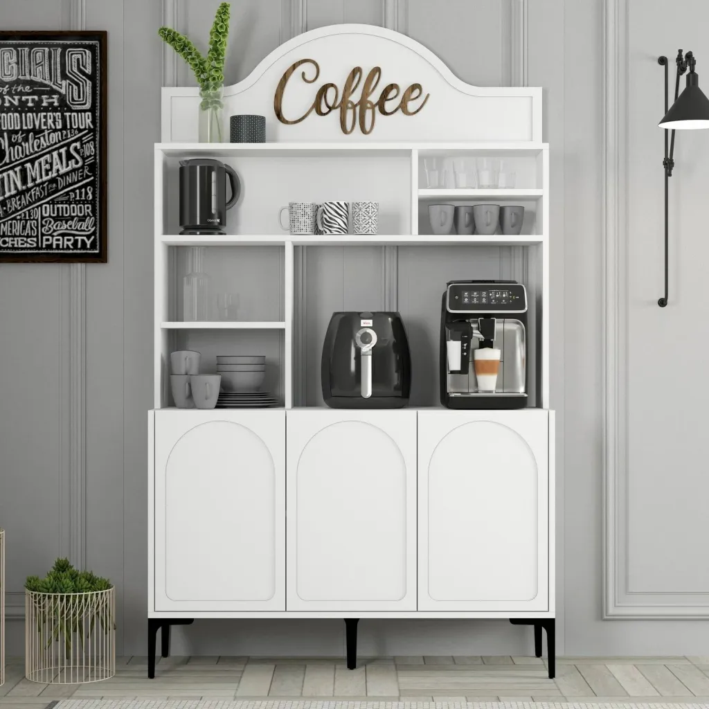 Dollap për kafe, Skye Decor, Lyon 120, bardhë e zi - 1
