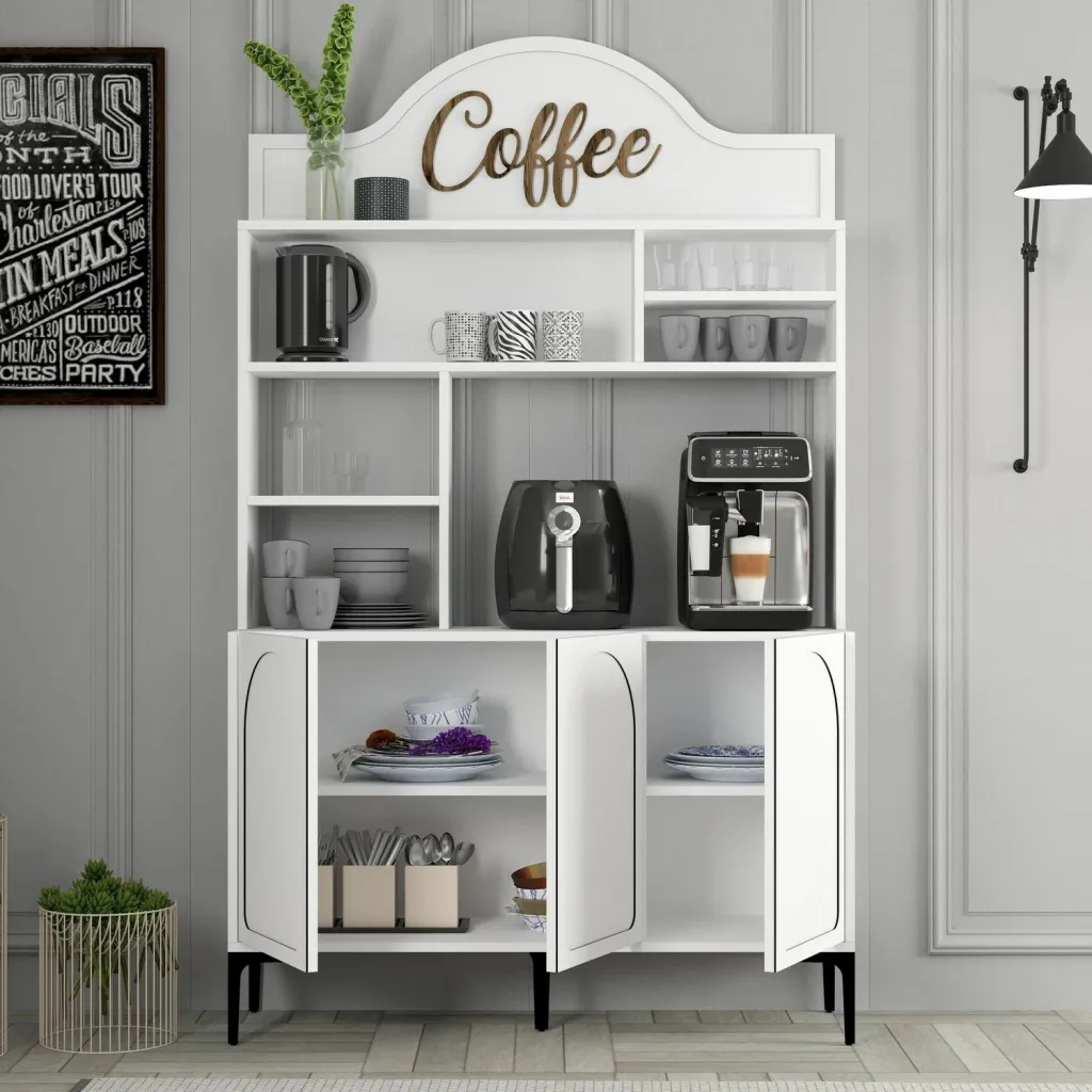 Dollap për kafe, Skye Decor, Lyon 120, bardhë e zi - 2