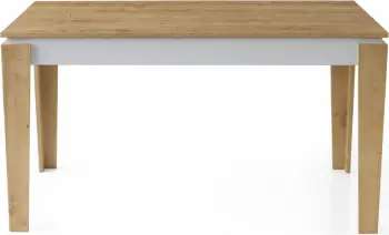 Tavolinë ngrënieje e zgjatshme, ngjyrë lis dhe e bardhë, Skye Decor, Cunda - 2982
