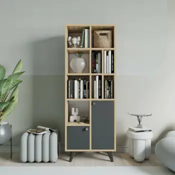 Raft librash Skye Decor, anthracite dhe lis, Lasko