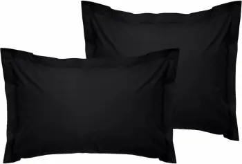Set jastëkësh Oxford satin (2 copë), ngjyrë e zezë, L'essentiel