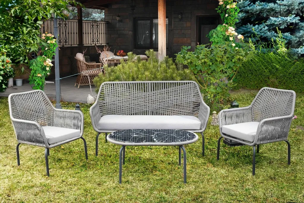 Set lounge për kopsht Skye Decor, gri, (1+1+2+S) - 1
