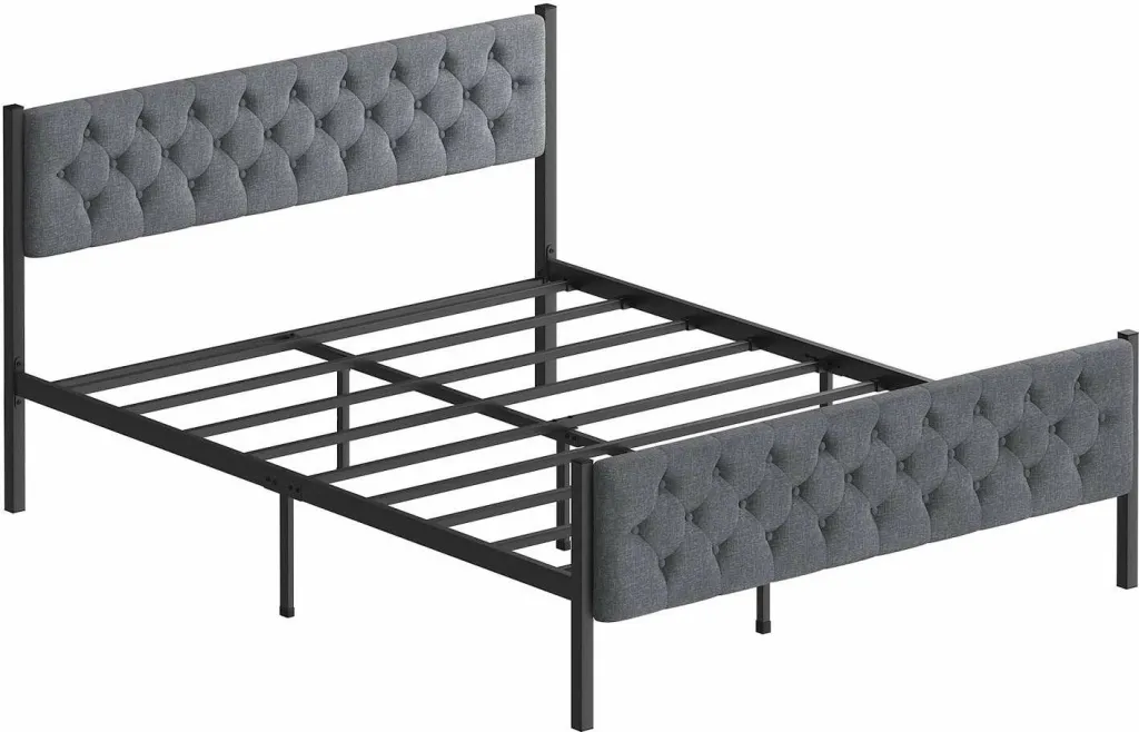 Krevat dopio, metal, ngjyrë gri, Skye Decor, 140x200 - 5