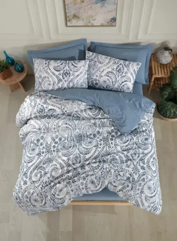 Set mbulesë për jorgan Super King, ngjyrë kaltër, L'essentiel, Loop