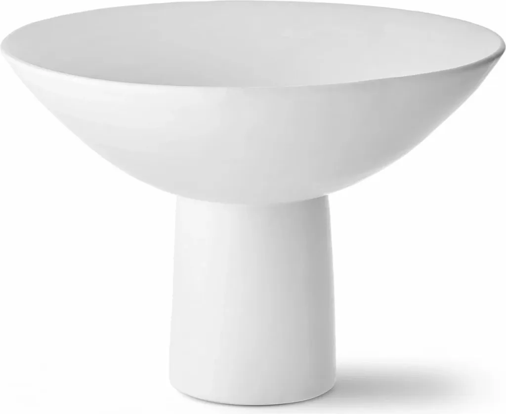 Vazo dekorative qeramike, e bardhë, DKR0472, 36x36x26cm - 1