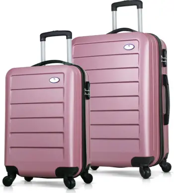 Set valixhesh (2 copë), ngjyrë rozë e artë, Zoozie Bags, 6363