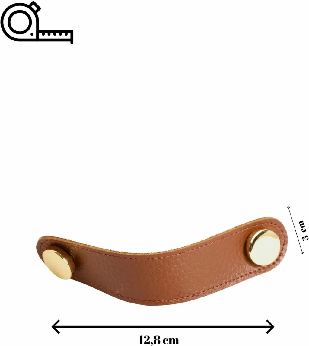 Dorezë dekorative lëkure, ngjyrë kafe, 12.8cm - 5
