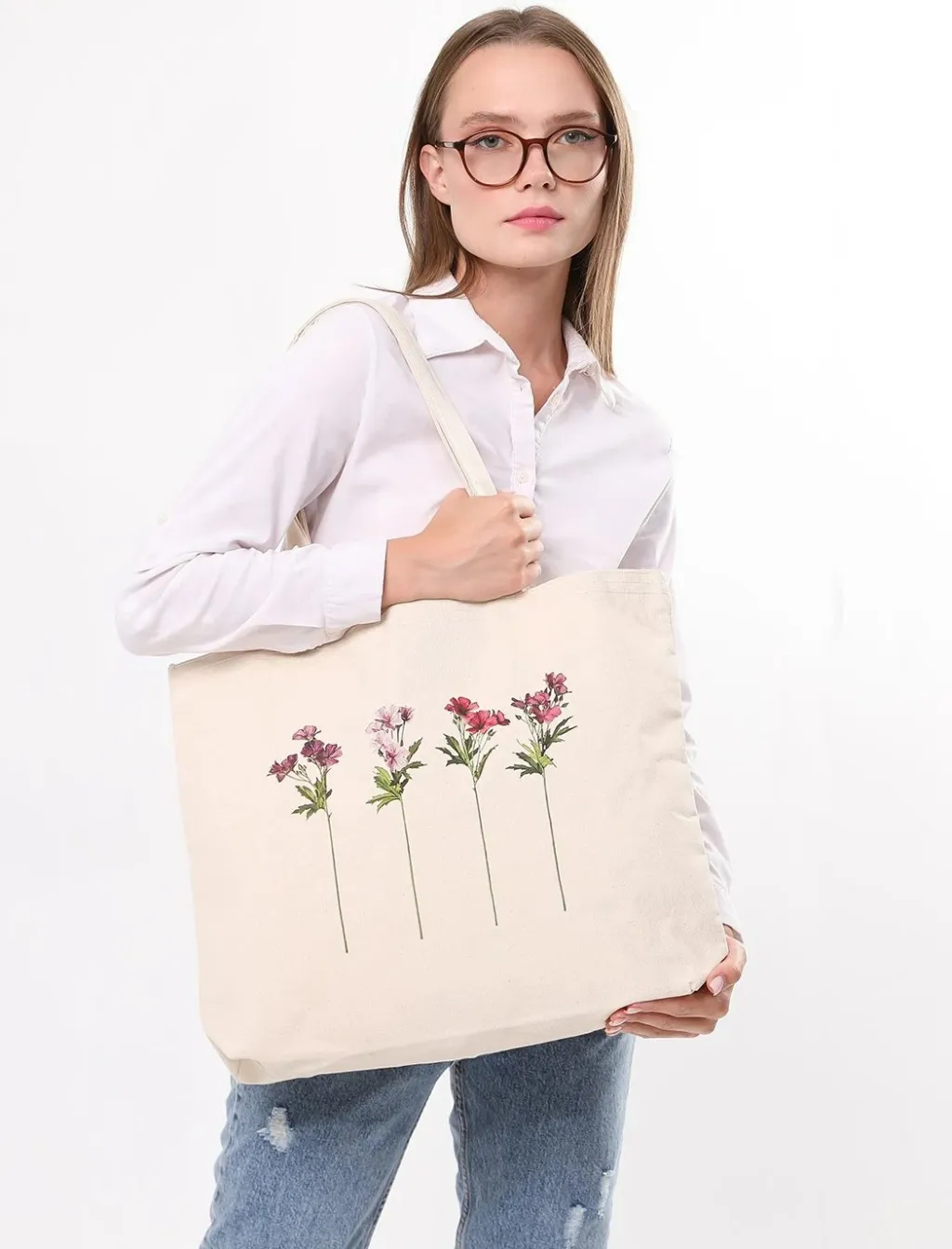 Çantë tote Zoozie Bags, krem, 1685 - 1