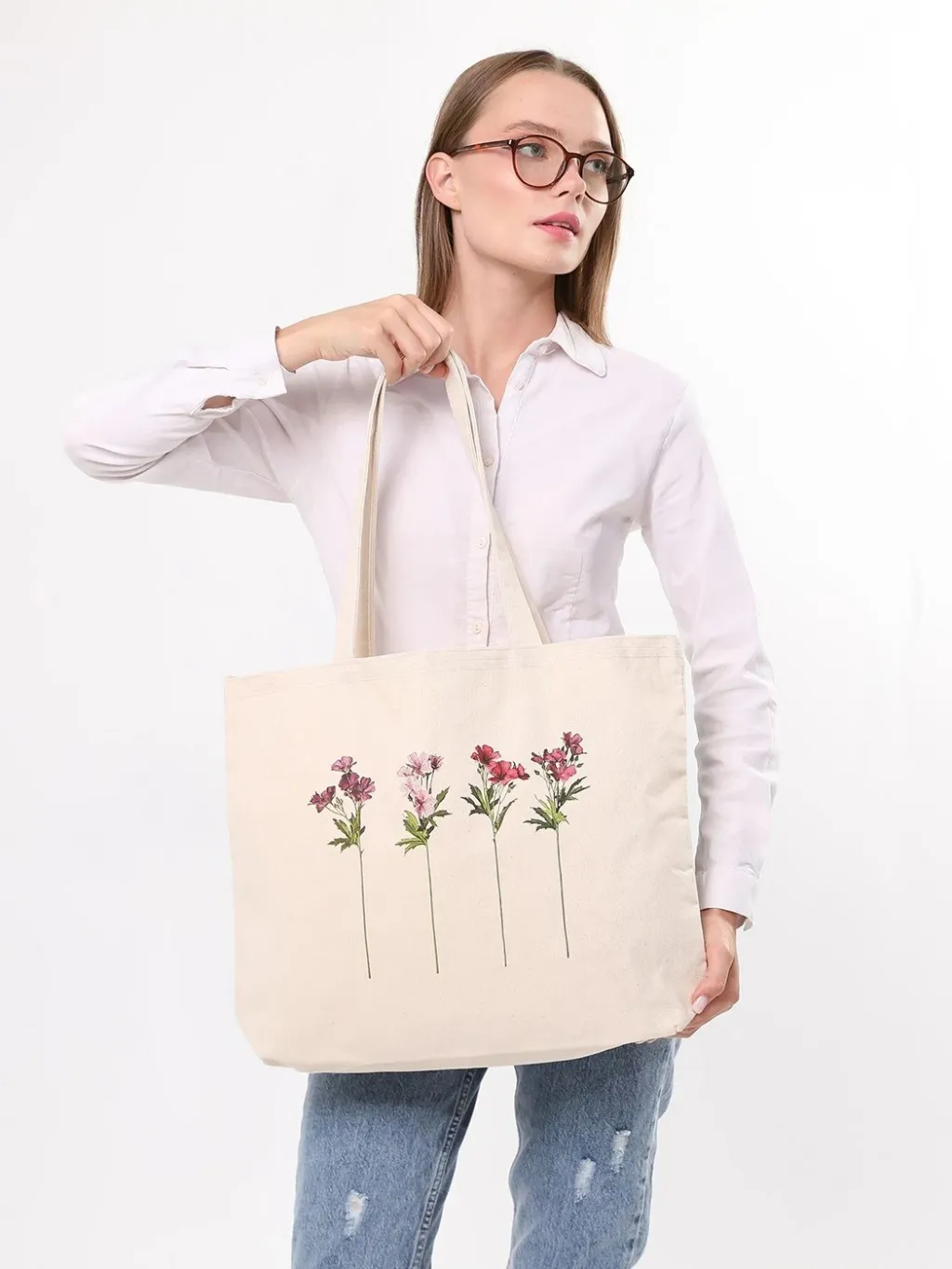 Çantë tote Zoozie Bags, krem, 1685 - 7