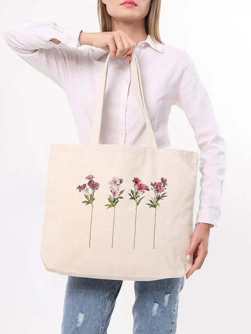 Çantë tote Zoozie Bags, krem, 1685 - 8